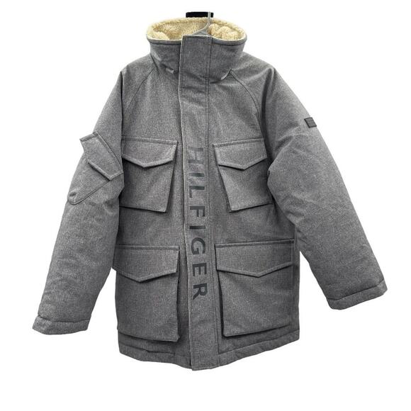 Tommy Hilfiger Men's Gray TH Storm Water Resistant‎ Field Down Jacket Size L - Picture 1 of 14